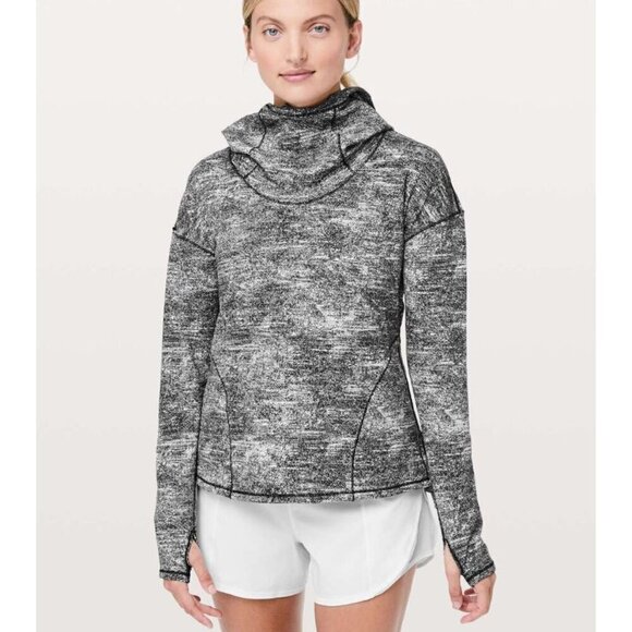Lululemon Tops - Lululemon Forever Endeavour Long Sleeve Hoodie Rush Jacquard Black White Size 4